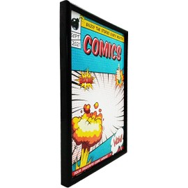 Comic Book Frame, 4 Pack, Ultraviolet UV Protection, Fits Current Comics up to 6 3/4" x 10 1/4", Wall or Tabletop Display,Spring Clips for Thicker Comics as Well (Black, 4)