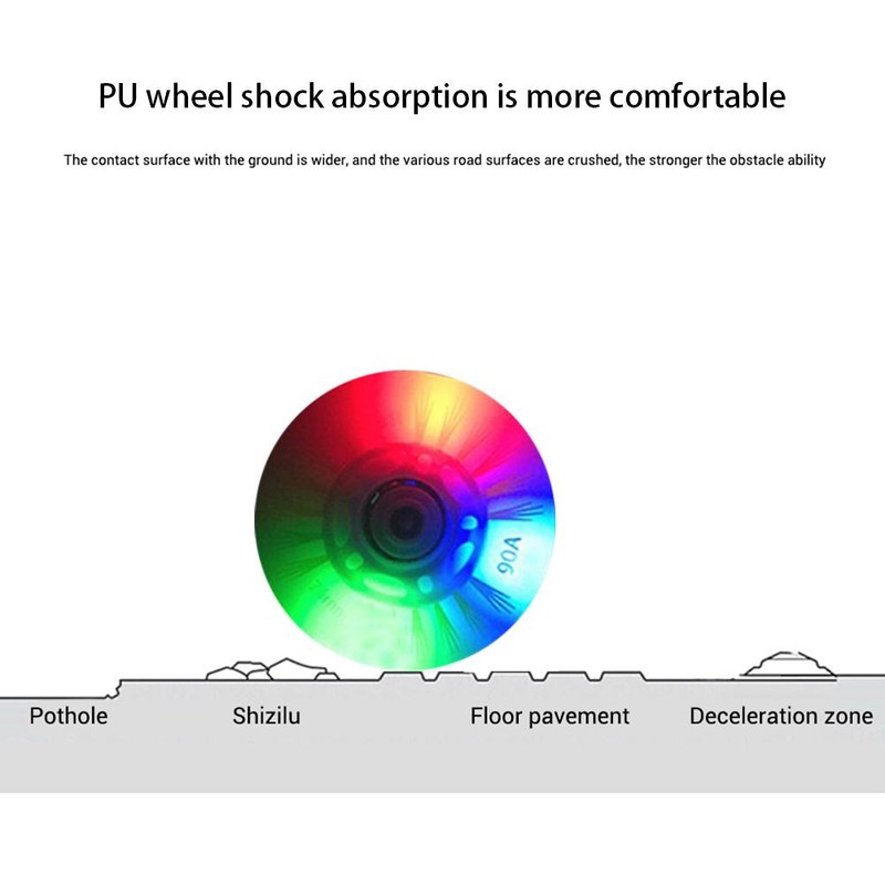 8 Pcs Inline Skate Wheels with 16 Bearings LED Light