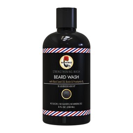 Beard Wash - Barbershop - 8 fl. oz. - Sulfate free - with biotin, provitamin B5, Blackseed oil, Jojoba Oil, Natural Ingredients for a Gentle, Deep Cleanse-Strengthening Wash