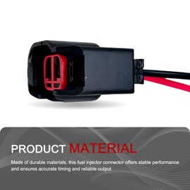 Prywog Pack-2 Car EV6 EV14 Injector Connector, Waterproof Insulated Housing with Connecting Harness, Standard Motor Products Fuel Injector Connector, Universal for Cars Modification Accessory (Black)