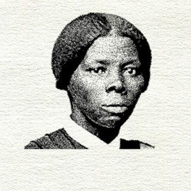 Harriet Tubman Rubber Stamp - 1-5/8 inch (41mm) Tall - Perfect for Stamping Over Andrew Jackson on Twenty Dollar Bills