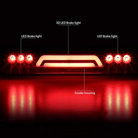 DNA Motoring 3BL-GMCD00-3D-LED-BK-SM Luz Freno Trasera Central Montaje Alto 3er Tercera Negro/Humo