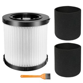 DCV5801H HEPA Filter Compatible with DEWALT DCV580H, DCV581H 20V MAX Wet/Dry Vacuum, with 2 Foam Sleeve Filters & 1 Brush