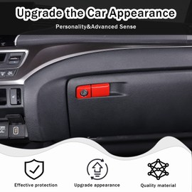 HIRUFAIT Co-Pilot Glove Box Handle Switch Cover Trim for Honda Pilot 2016-2022/ Honda Ridgeline 2017-2023/ Honda Passport 2019-2023 Interior Decorative Accessories ABS Material (Sport Red)
