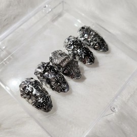 [Handmade nail tip] ice on my teeth - long stiletto / [수제네일팁] ice on my teeth - 롱스틸레토
