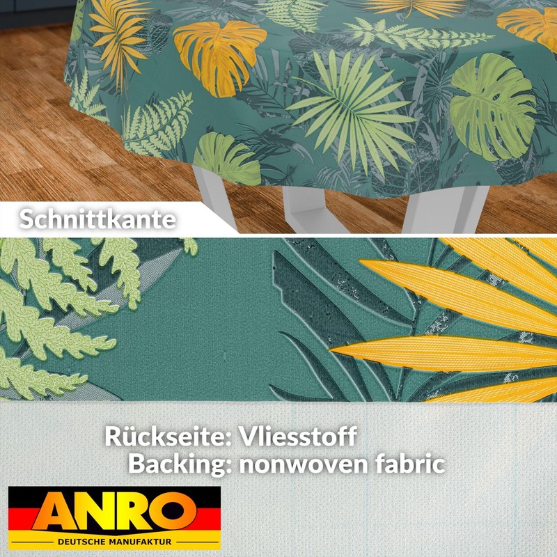 ANRO Oilcloth Tablecloth Washable Wax Tablecloth Garden Tablecloth Round Oval