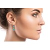 Turquoise and Cubic Zirconia Dangle Drop Earrings for Women in