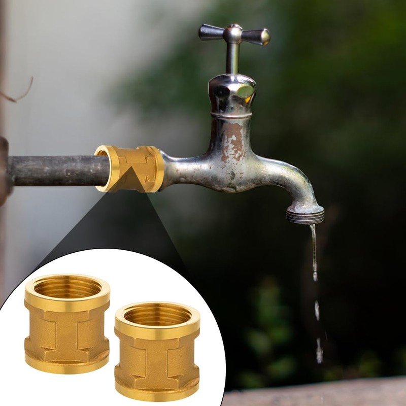 1 Inch Brass Sleeve, 2 Pieces Female Thread Connector, G1