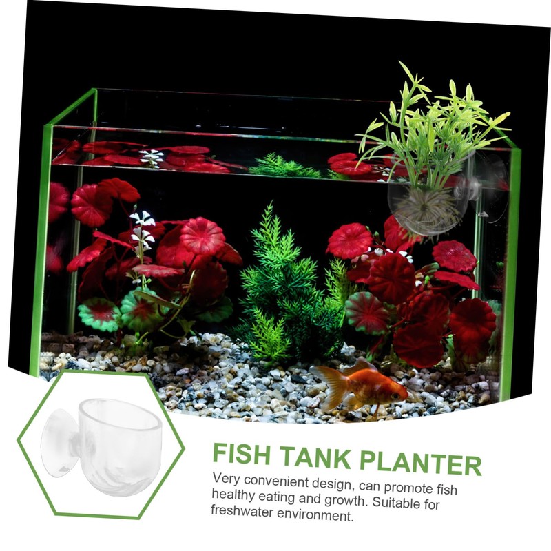 Ipetboom 4pcs Aquatic Plant Cups Transparent Acrylic Aquatic Plant Pot