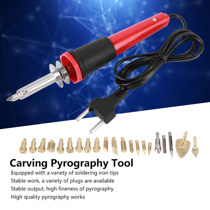 Electric Soldering Iron Set Wood Burning Pen Engraving Carving Pyrography