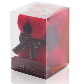 noTrash2003 Pack of 3 Children's Wash Cloths in Funny Dog Shape Mini Towel Wash Cloth Made of 310 g/m² Microfibre 20 cm x 20 cm in Gift Box (Yellow)