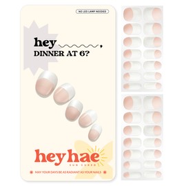 heyhae Tiras De Uñas De Gel Semicuradas | No Necesita Lámpara Led | Francesa, Rosa, Primavera | Fáciles De Aplicar Y Quitar, Calidad De Salón | Incluy