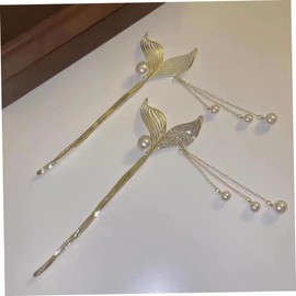 Ipetboom Sets Hair Stick for Women Fish Tail Hairpin Pearl Tassel Girls Hair Chopsticks Pcs