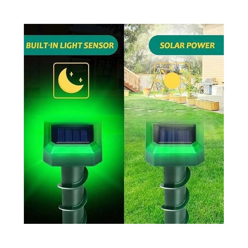 Solar Ultrasonic Pest Repellent for Yard, 4 Pack Deterrent for