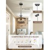 12 Inch Farmhouse Wood Chandelier Light Fixture, 3-Light French Country