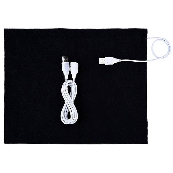 5V USB Electric Cloth Heater Pad Heating Element for Clothes Seat Pet Warmer 35℃-50℃ Mat Pain Relief Therapy with a 1.5meter Extension USB Cable