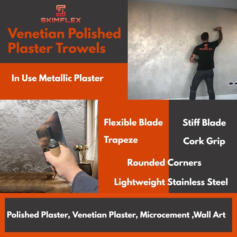 Skimflex Venetian Plaster Trowel 240mm – Stiff Tapered Stainless Steel
