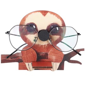 VIFERR Glasses Holder Wooden Glasses Stand Animal Shape Sunglasses Holder Glasses Shelf Glasses Display Storage Gift for Home, Office, Desk, Decoration (Sloth)