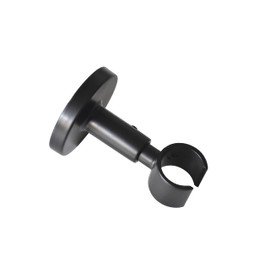 GARDINIA Chicago Series Ceiling Support for Curtain Rod, with Metal Mounting Plate, 1 Track, Open, Includes All Mounting Parts, Diameter 20 mm, Matt Black