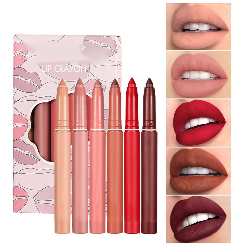 6 Colors Matte Crayon Lipstick Lipstick Makeup Lipstick Set Waterproof
