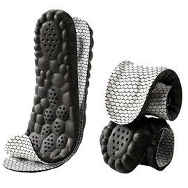 4D Cloud Technology Insole - Super Soft Comfort Insoles, Soft Foot Protection Cloud Feeling Insole, U-Shape Memory Foam Insoles, Memory Foam Insoles (White-Black, Men 5-6/Women 6-7)