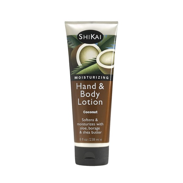 ShiKai - Coconut Hand & Body Lotion, Plant-Based, Ideal for Daily Use, Rich in Botanical Extracts, Helps Hydrate & Soften Skin, Mildly Formulated for Dry, Sensitive Skin, Creamy Texture (8 oz)