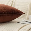 JIAHANNHA Velvet Brown Throw Pillow Covers 24x24 Inches Pack of