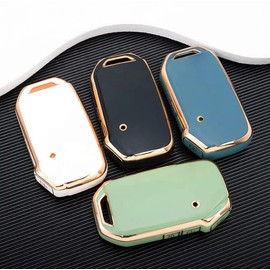 Stylec Remote Key Case Cover compatible with Kia Sportage Ceed Sorento Cerato Forte KX3 K5 Car Key Shell Cover 3 Button (White Gold)