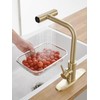 Gold Kitchen Faucets with Pull Down Sprayer,Waterfall Kitchen Sink Faucet,Commercial
