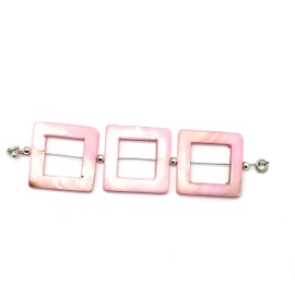 3.5 Inch 1 Beach Mop Pink 3 Pieces Beads Size 24 x 24 mm Shape Square Cut Smooth Making, Beading & Craft Supplies TMFBA11