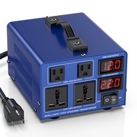 CELYYPU 1500 watt Voltage Conversion Transformer Heavy-Duty Step-up/Step-Down AC 110V/120V/220V/240V Power Conversion, with resettable Circuit Breaker Protection, with US Power Cord, LCD Display