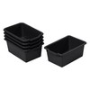 ECR4Kids Scoop Front Storage Bin, Multipurpose Organization, Black, 5-Piece