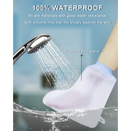CureSquad Waterproof Foot Cover for Shower, Soft Comfortable Cast Cover for Foot, Ankle Cast Covers for Shower Adult, Reusable Cast Protector, Elastic Cast Bag for Bandage, Wound Care Supplies