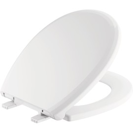 DELTA FAUCET -faucet 801902-WH Sanborne Round Front Slow-Close Toilet Seat with Non-slip Seat Bumpers, White