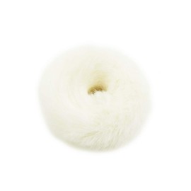 [ATK21] Fuwamoko Faux Fur Scrunchie Cuffs Arm Warmer Fur Accessories Small Wrist Bracelet Hair Accessory (White)