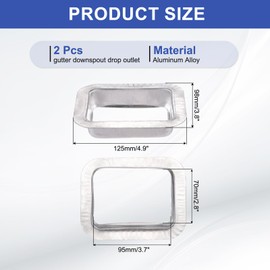 MECCANIXITY 2pcs Rain Gutter Downspout Drop Outlet 3x4 Inch Gutter Adapter Outlet Connector for Downspout Gutter Drain Pipes