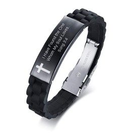 MEALGUET I Have Found the One Whom My Soul Loves Song 3:4 Inspirational Christian Bibe Verse ID Bracelet,Religious Gift