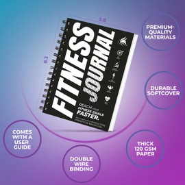 Clever Fox Fitness & Workout Journal/Planner Daily Exercise Log Book to Track Your Lifts, Cardio, Body Weight Tracker – Spiral–Bound, Laminated Cover, Thick Pages, A5 (Black & White)