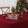 Yrendenge Red Linen Christmas Tablecloth, Water Resistant Tablecloth, Washable Wrinkle