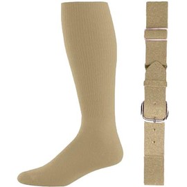 Joe's USA 1 Pair Baseball Socks & 1 Belt, Adult - Vegas Gold