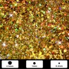 GlimmerLife Chunky Holographic Gold Glitter, 150G/5.29OZ, Iridescent Metallic Craft Glitter