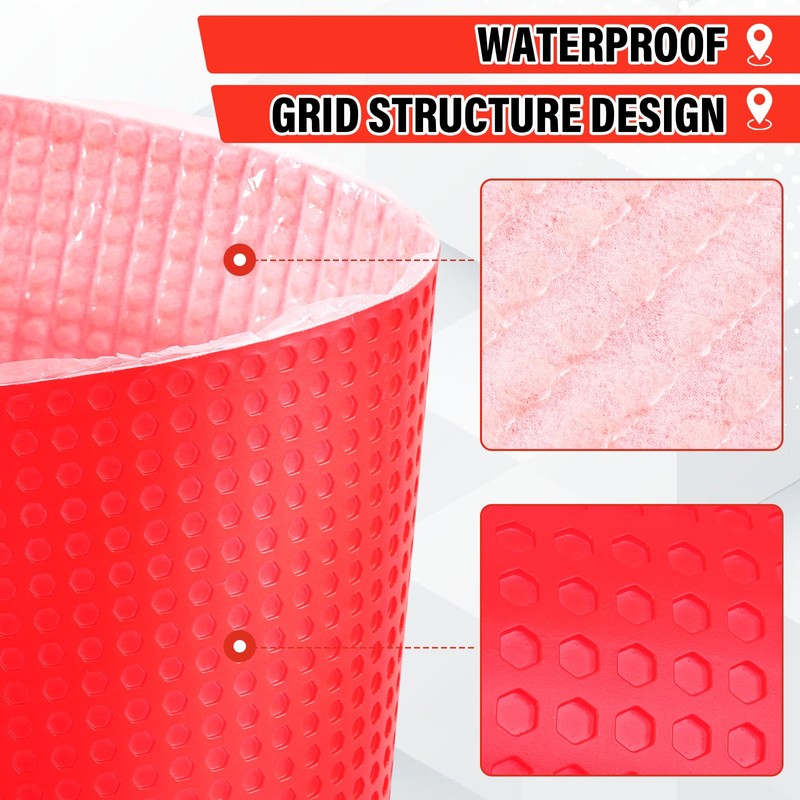 Drydiet Uncoupling Membrane for Tile Floor Self-Adhesive Tile 1/8''(3.3mm) Uncoupling
