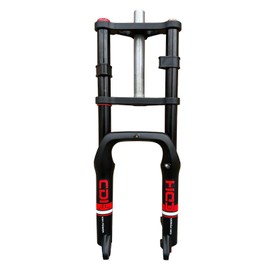 DONSP1986 20 inch x 4.0 Fat Tire Bike Fork, 1-1/8" Threadless Air Suspension Bicycle Fork 20" Double Shoulders, Snow Beach MTB E-Bike Fork, Manual Lockout, 9mm Quick Release, Disc Brake (Fork Only)