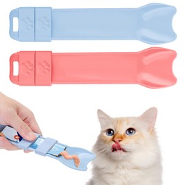 Yummy Sam 2pcs Cat Strip Feeders, Kitten Strip Squeeze Spoon for Wet Food and Liquid Snack, Cat Lickable Puree Treat Food Dispenser Pet Food Mixing Spoon Feeding Scoop for Puppies Small Pets