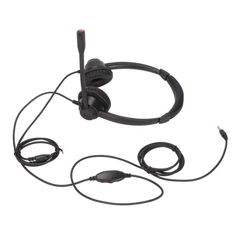 Call Center Headset Noise Cancelling Mic Supports Speaker Volume Adjustment