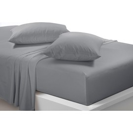 Goldstar Grey Super King Flat Sheet Soft Microfibre Easy Care Wrinkle Resistant Bed Linen Breathable Hypoallergenic Top Sheet