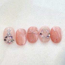 Pure J [x-mas collection 2] Edeline Pink - Short Almond / 퓨어제이[x-mas컬렉션2]에델린핑크 - 숏아몬드