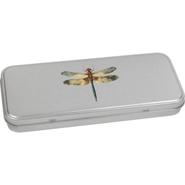 Azeeda 'Open Winged Dragonfly' Metal Hinged Stationery Tin/Storage Box (TT00256324)