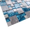 Hominter Gray Marble Backsplash Tile Polished Stone Teal Blue Glass