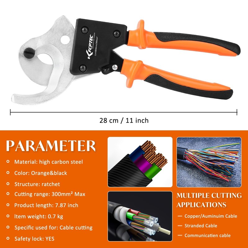KF CPTEC Cable Cutters - Heavy Duty Ratchet Wire Cutters
